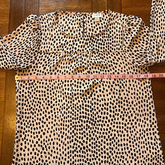 🐆 J.Crew XS Cheetah Print Puff Sleeve Blouse AG681 Tunic Top - Picture 6 of 13